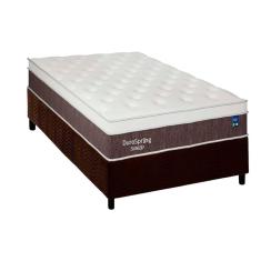 Conjunto Box Solteiro: Colchão Molas Plumatex Superlastic Durospring + Base Crc Suede Brown(88x188)