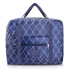 Bolsa de Viagem Dobrável Retangular Estampa Listrada Jacki Design Azul