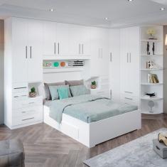 Dormitório Queen Size Sem Cama 1344S  Branco