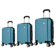 Kit 3 Malas De Viagem Bordo, Média e Grande Em Abs C/ Rodinhas 360º - 