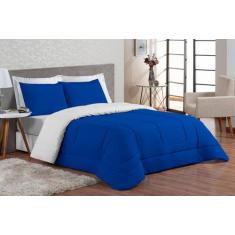 Kit Edredom Ternura + Lençol King 6 Peças - Vanessa Enxovais, Azul/Bra