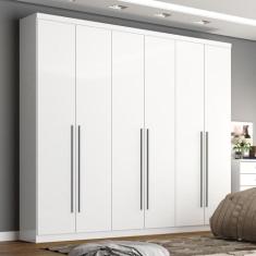 Guarda-Roupa Casal Jade 6 Portas 3 Gavetas Branco - Henn, 0, 0, 0, 0, 