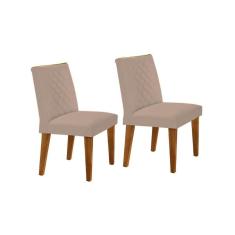 Cadeira Sala De Jantar Jade Kit 2 Un Imbuia/veludo Pérola - Rufato