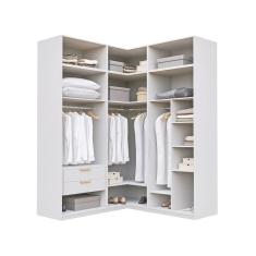Guarda Roupas Modulado De Canto 6 Peças 6 Portas Jade Cabecasa Madeiramadeira Branco Fosco