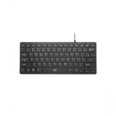 Teclado Com Fio Mini Multimídia Conexão Usb Cabo De 150cm Teclas Chocolate Preto - Tc154