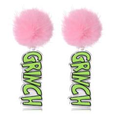 CENAPOG Brincos de Natal de acrílico para mulheres, lindos brincos de enfeite de rena, pompom, acessórios de joias de Natal, fantasias, presentes, Acrílico, Sem pedra preciosa