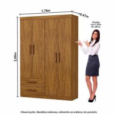 Guarda Roupa Casal Modulado 5 Portas com Cama Hercules 4 Portas 4 Gave