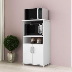 Balcão de Cozinha para Forno e Micro-Ondas 2 Portas BF 252 DJD Móveis Branco