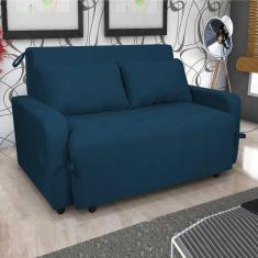 Sofá Cama 2 Lugares Amora New Azul