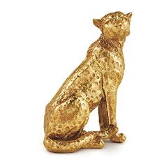 Leopardo em Poliresina Dourado G