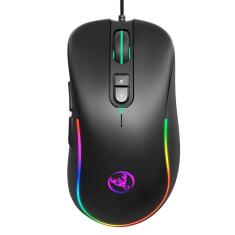 Mouse para jogos de 7 teclas com iluminação programável RGB com fio