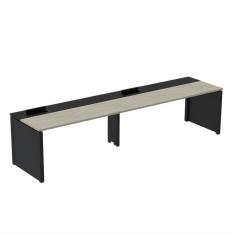 Mesa de Plataforma Simples para 2 Pessoas Corporativa 160x792/2p Pscpp160/792/2p Nogueira Casablanca/Preto