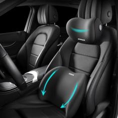 Sothuba Kit de almofada de suporte lombar para carro e travesseiro de pescoço de carro, encosto de cabeça ergonômico para assento de carro e almofada lombar com alça ajustável para alívio da dor no