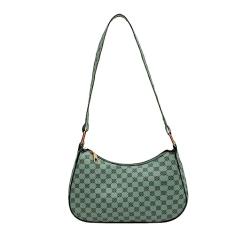Bolsa feminina de couro PU nas axilas retrô bolsas femininas modernas para meninas pequenas bolsas de ombro, Verde, Retrô