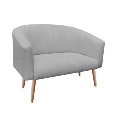 Namoradeira Stella 02 Lugares Stella Linho Grafite A26 Pés Palito Natural - D`Rossi