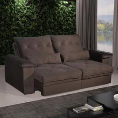 Sofá 3 Lugares 2,10m Retrátil e Reclinável West Bom Pastor, Marrom Vel