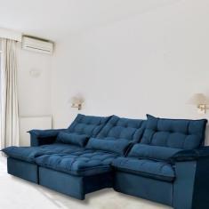 Sofá Retrátil e Reclinável Articulado com 2,20m de Largura e Abertura 