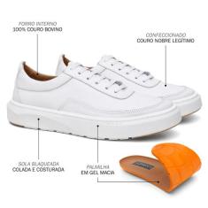 Tenis Casual Masculino Couro Premium Moderno Solado Costurado - onix s