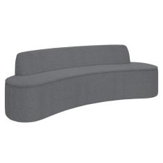 Sofá 3 Lugares Para Sala De Estar Living 210cm Koane D06 Bouclê Cinza - Mpozenato