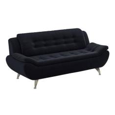 Sofá 3 Lugares New Passion Suede Preto - Modern