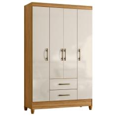 Guarda Roupa Solteiro 111cm 4 Portas évora M07 Freijó-off - Mpozenato