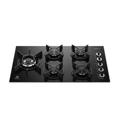 Cooktop 5 Bocas A Gás Electrolux Mesa Vidro Expert ChamaPrecisa E Grade Ferro Fundido KE5GW Bivolt