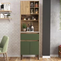 Armário De Cozinha 3 Portas 1 Gaveta Ac4311 Carvalho Oak Arbo Petra Decibal Carvalho