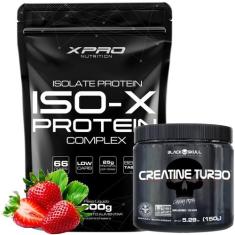 Kit Whey Islado Iso-x Refil 900g + Creatina Turbo Black Skull 150g - X