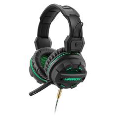 Headset Gamer Multilaser Warrior PH143 - com Microfone - LED Verde - Conector P2 e USB - Preto-Unissex