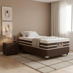 Cama Box + Colchão Castor Solteiro Silver Star Air One Face Hibrido 10
