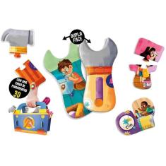 Quebra-Cabeça Dupla Face - Ferramentas - Madeira - Brincadeira De Criança