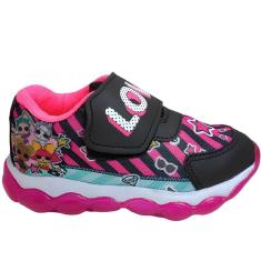 Tênis Luz Infantil Menina Casual Com Led Calce Fácil Mini Pé Mp-2205