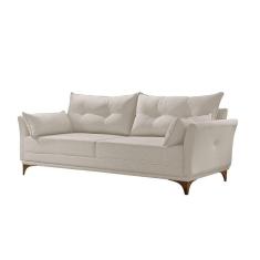 Sofá 3 Lugares Living M-97 Veludo Martins Creme