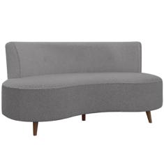 Sofá Chaise Living 2 Lugares 135cm Sala de Estar Istambul K01 Bouclê Cinza - Lyam Decor