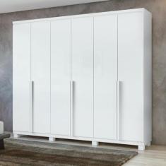 Guarda-roupa 6 Portas 4 Gavetas 100% Mdf Alonzo com Pés Branco