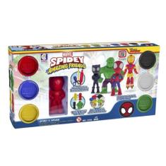 Brinquedo Infantil Kit de Massinhas de Modelar com Acessórios Spidey e