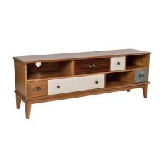 Rack para TV de 55 Polegadas Colors 5 GV Castanho Verniz e Colorido Envelhecido