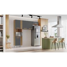 Cozinha Compacta Com 5 Portas Juma Cor Atacama Grafite - Aramóveis