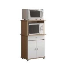 Balcão Micro-ondas Ditália 2 Portas BA-30 Carvalho/Branco