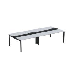 Mesa De Plataforma Dupla Para 4 Pessoas Corporativa 160x140/4p Pdc16/14/4p Cinza/preto