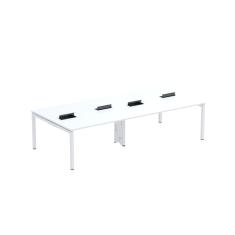 Mesa De Plataforma Dupla Para 4 Pessoas Corporativa 150x140/4p Pdc15/14/4p Branco