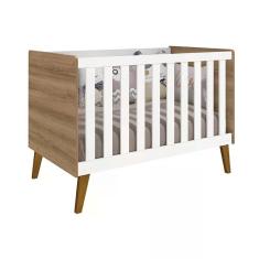 Berço Retrô Ayla Branco Fosco/mezzo Fosco - Reller Móveis Branco Fosco/mezzo Fosco