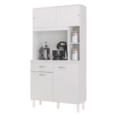 Armário Para Cozinha Kit Duda 90 Cm Branco - Poquema