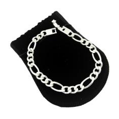 Pulseira Masculina 19Cm 7Mm Largura Folheada Prata Pl201