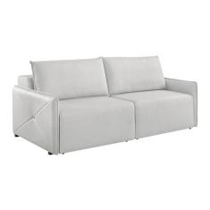 Sofá 4 Lugares Retrátil Urban Linho Cinza 260 cm - Estofart