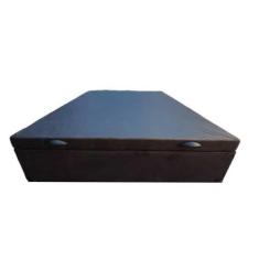 Cama Box Baú Viuvão Suede Marrom Com 128cm de Largura