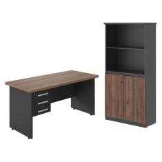 Mesa 1600 Com Armário Belvedere Noce Preto