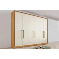 Guarda Roupa Casal 6 Portas e 6 Gavetas Argos Peroba/Off White - Europa