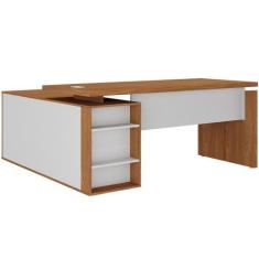 Mesa Para Escritório Home Office Em L 170x155cm Unik A02 Freijó Branco