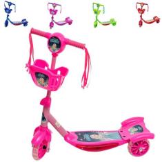 Patinete Infantil Luz De Led 3 Rodas Cesto Música Menino Menina Crianç